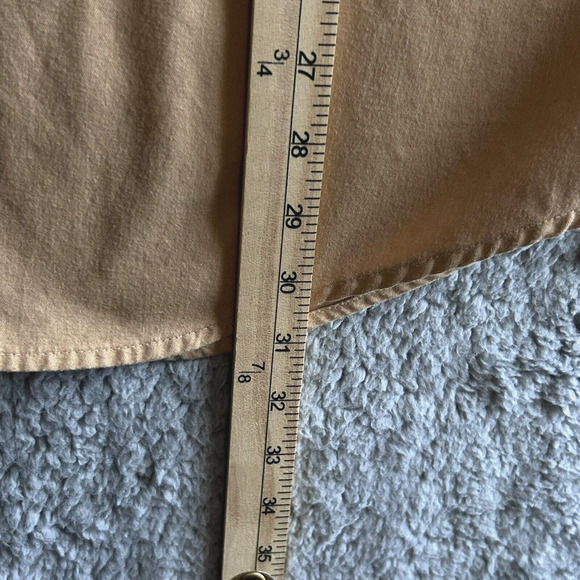 Croft & Barrow Mens Size L Casual Button Up Long Sleeve Shirt Beige Preppy - Picture 9 of 12